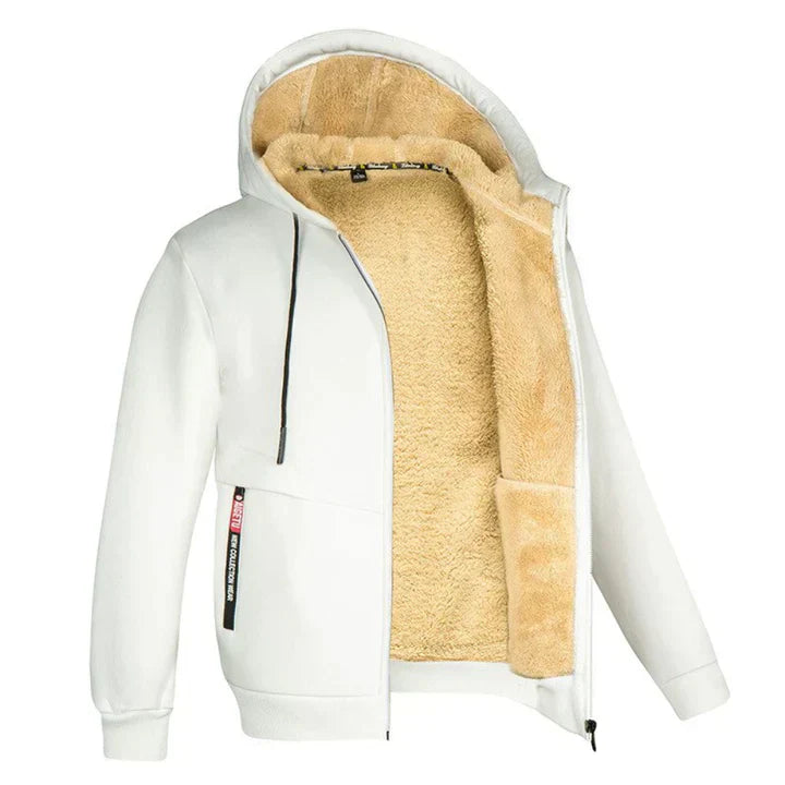 Teddy – Bequeme und Modische Fleece-Gefütterte Zip-Up Herbst-Hoodiejacke für Herren