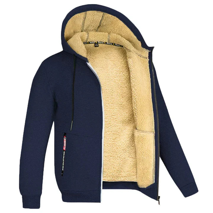 Teddy – Bequeme und Modische Fleece-Gefütterte Zip-Up Herbst-Hoodiejacke für Herren