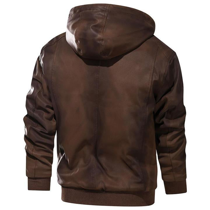 Lederjacke mit Kapuze für Herren