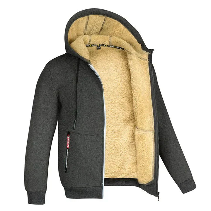 Teddy – Bequeme und Modische Fleece-Gefütterte Zip-Up Herbst-Hoodiejacke für Herren