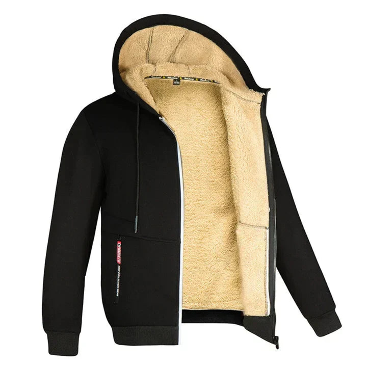 Teddy – Bequeme und Modische Fleece-Gefütterte Zip-Up Herbst-Hoodiejacke für Herren