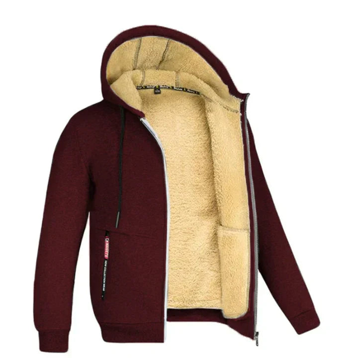 Teddy – Bequeme und Modische Fleece-Gefütterte Zip-Up Herbst-Hoodiejacke für Herren