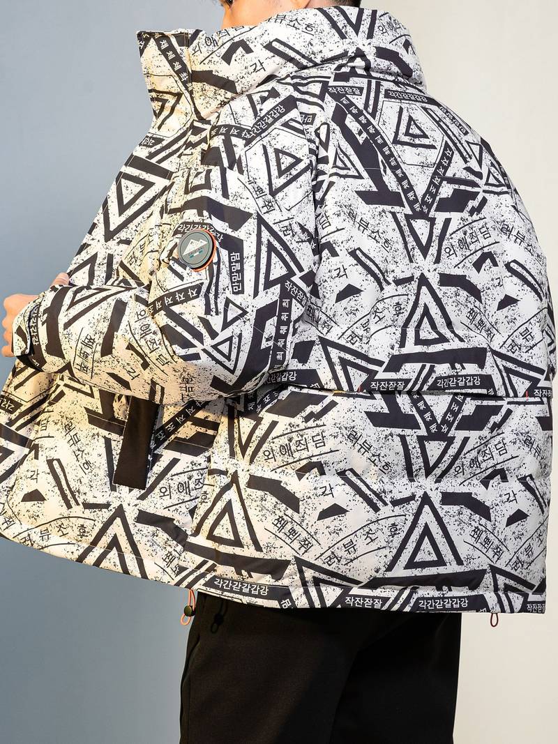 Geometrische Jacke mit Kapuze für Herren