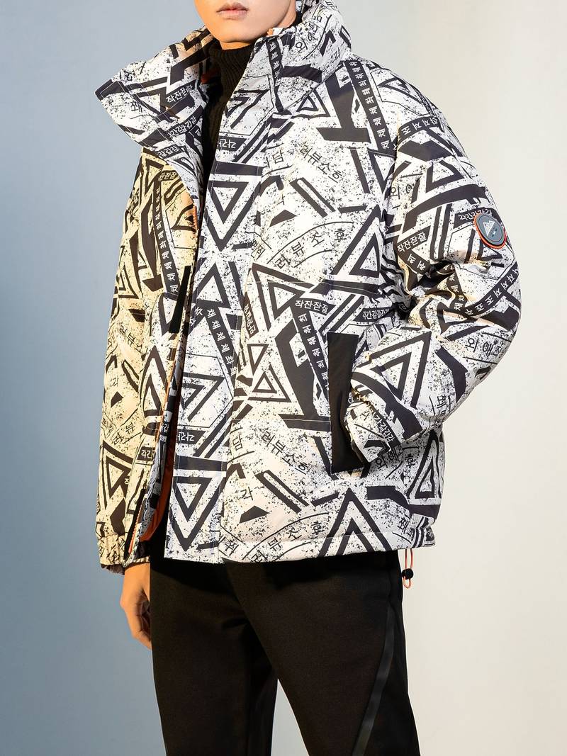 Geometrische Jacke mit Kapuze für Herren