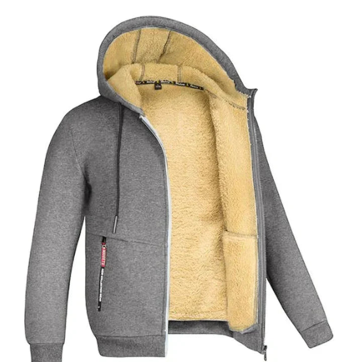 Teddy – Bequeme und Modische Fleece-Gefütterte Zip-Up Herbst-Hoodiejacke für Herren