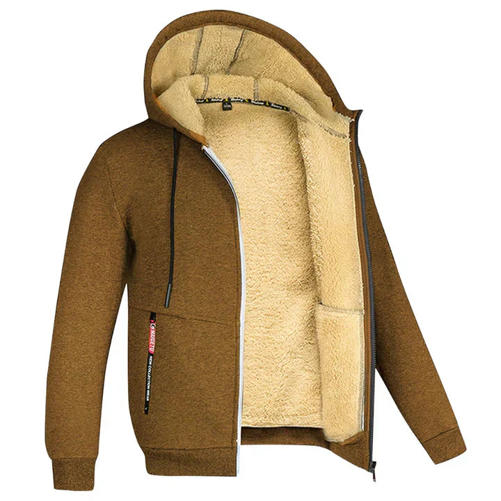 Teddy – Bequeme und Modische Fleece-Gefütterte Zip-Up Herbst-Hoodiejacke für Herren