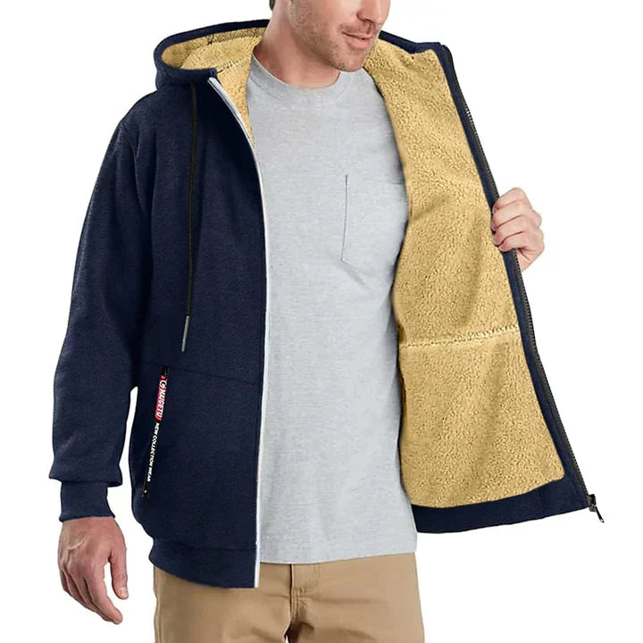 Teddy – Bequeme und Modische Fleece-Gefütterte Zip-Up Herbst-Hoodiejacke für Herren