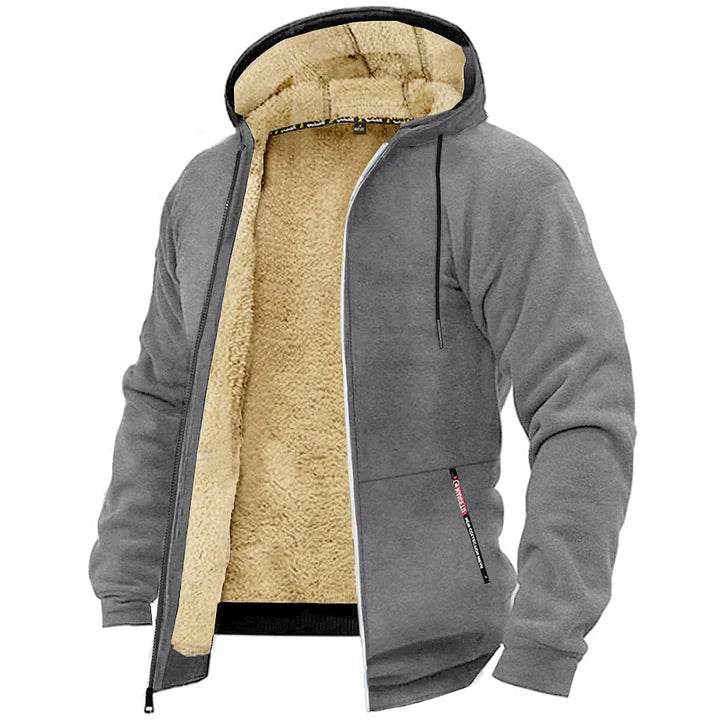 Teddy – Bequeme und Modische Fleece-Gefütterte Zip-Up Herbst-Hoodiejacke für Herren