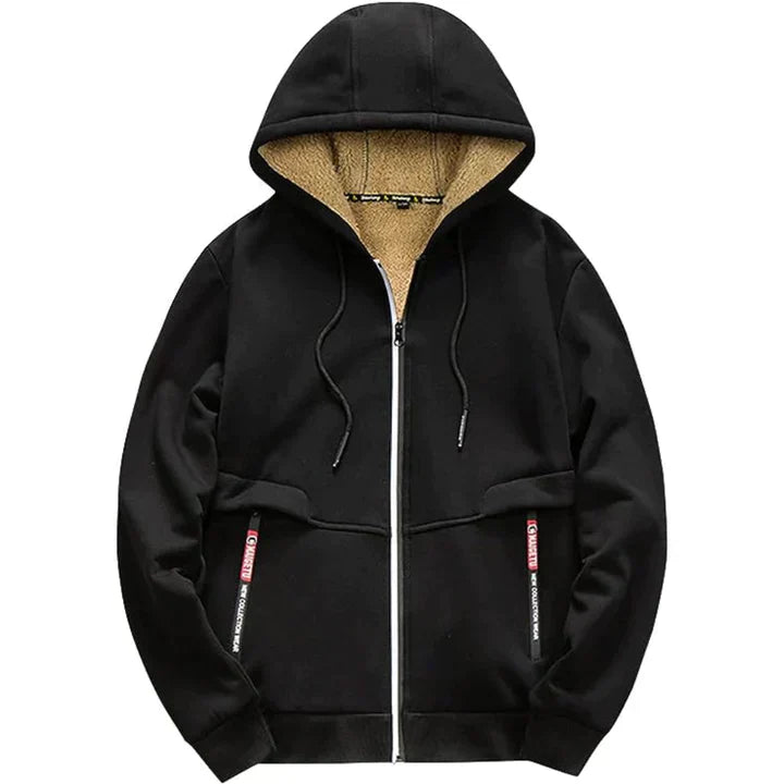 Teddy – Bequeme und Modische Fleece-Gefütterte Zip-Up Herbst-Hoodiejacke für Herren