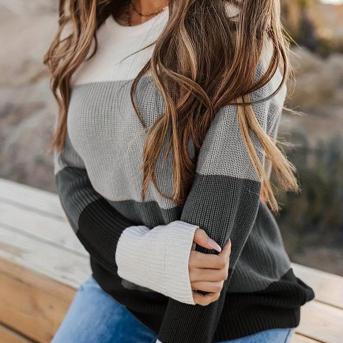 Maddison - Gestreifter Pullover für Herbst und Winter für Damen