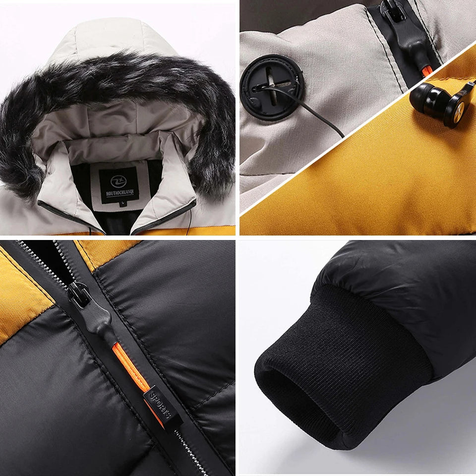 Thermo Winterjacke mit Kapuze für Herren