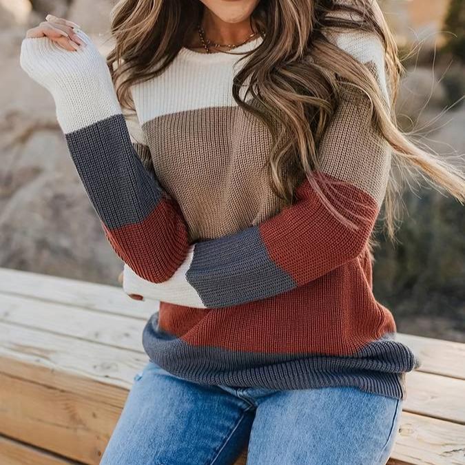 Maddison - Gestreifter Pullover für Herbst und Winter für Damen