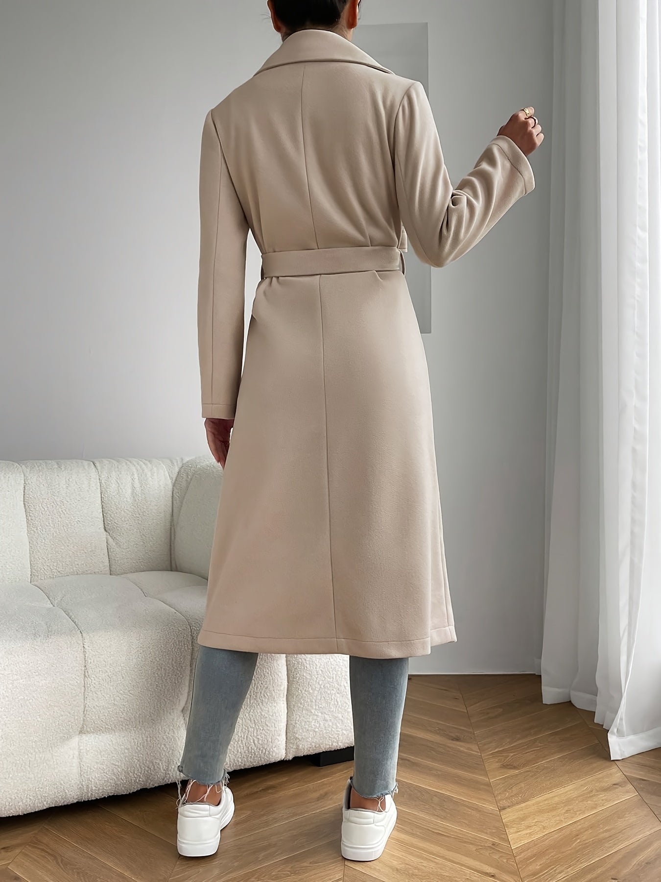 Marina – Eleganter und Schicker Beigefarbener Mantel für Damen