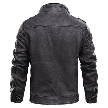 Allen - Klassische Schwarze Lederjacke für Herren