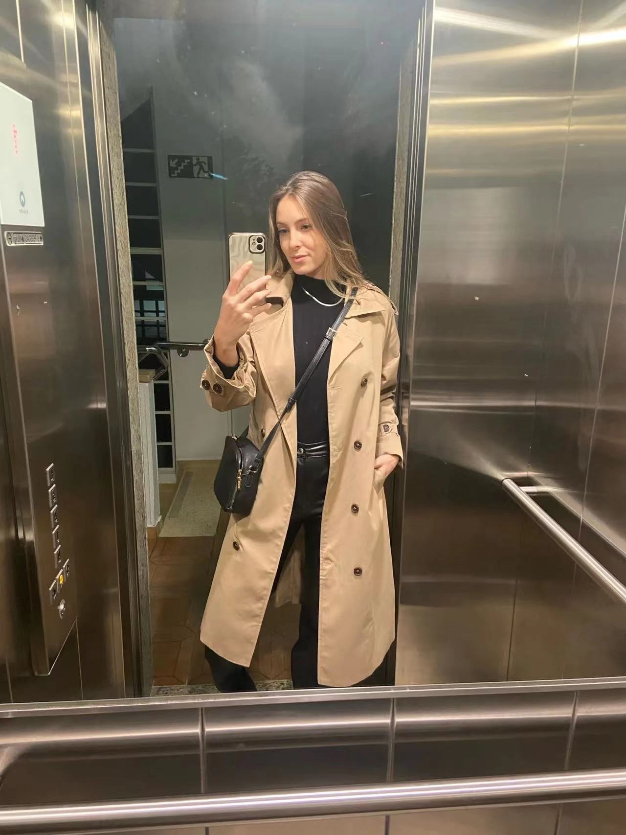 Kash - Klassischer Oversized Doppelreihiger Trenchcoat für Damen