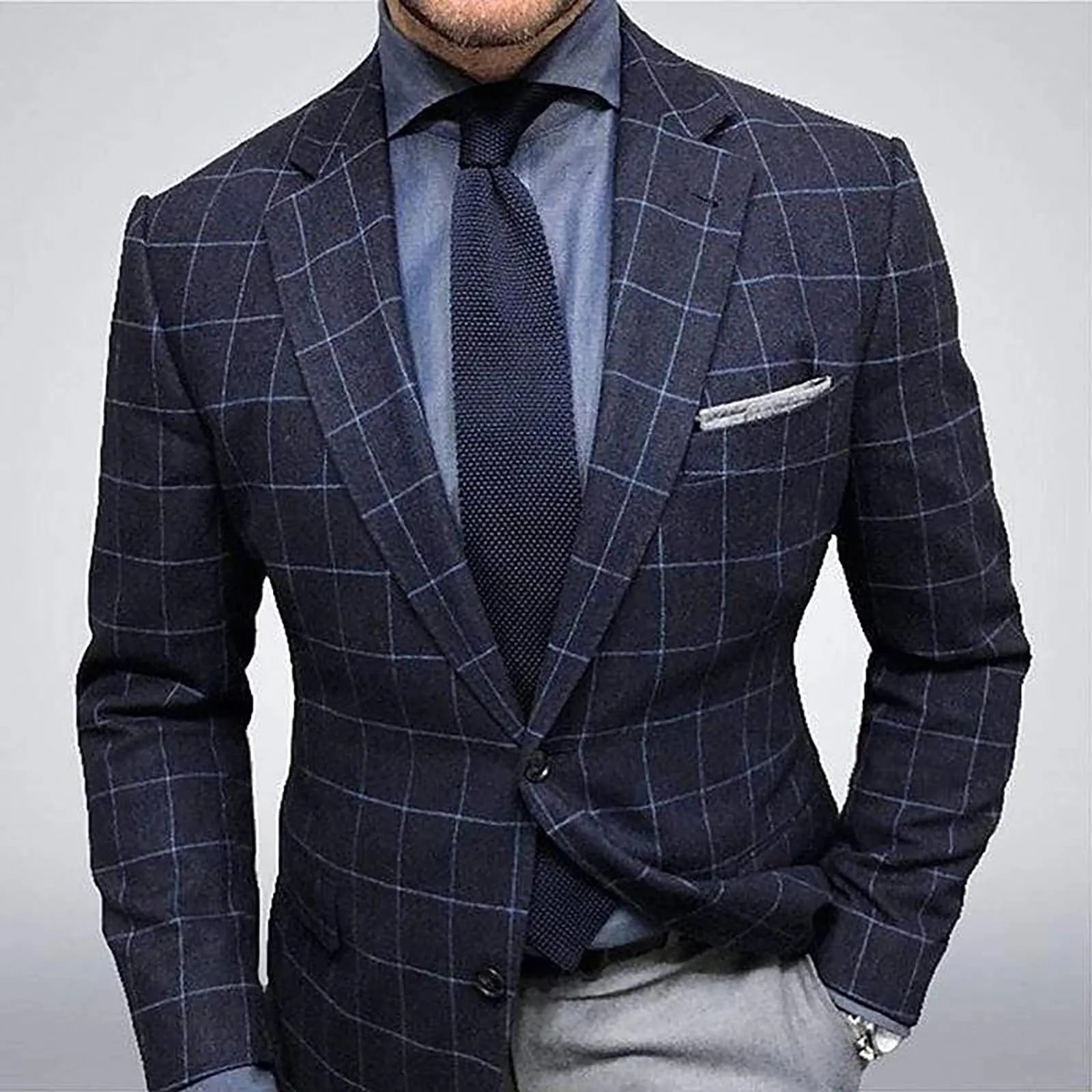 Christian - Formaler Plaid-Blazer mit Schmaler Passform