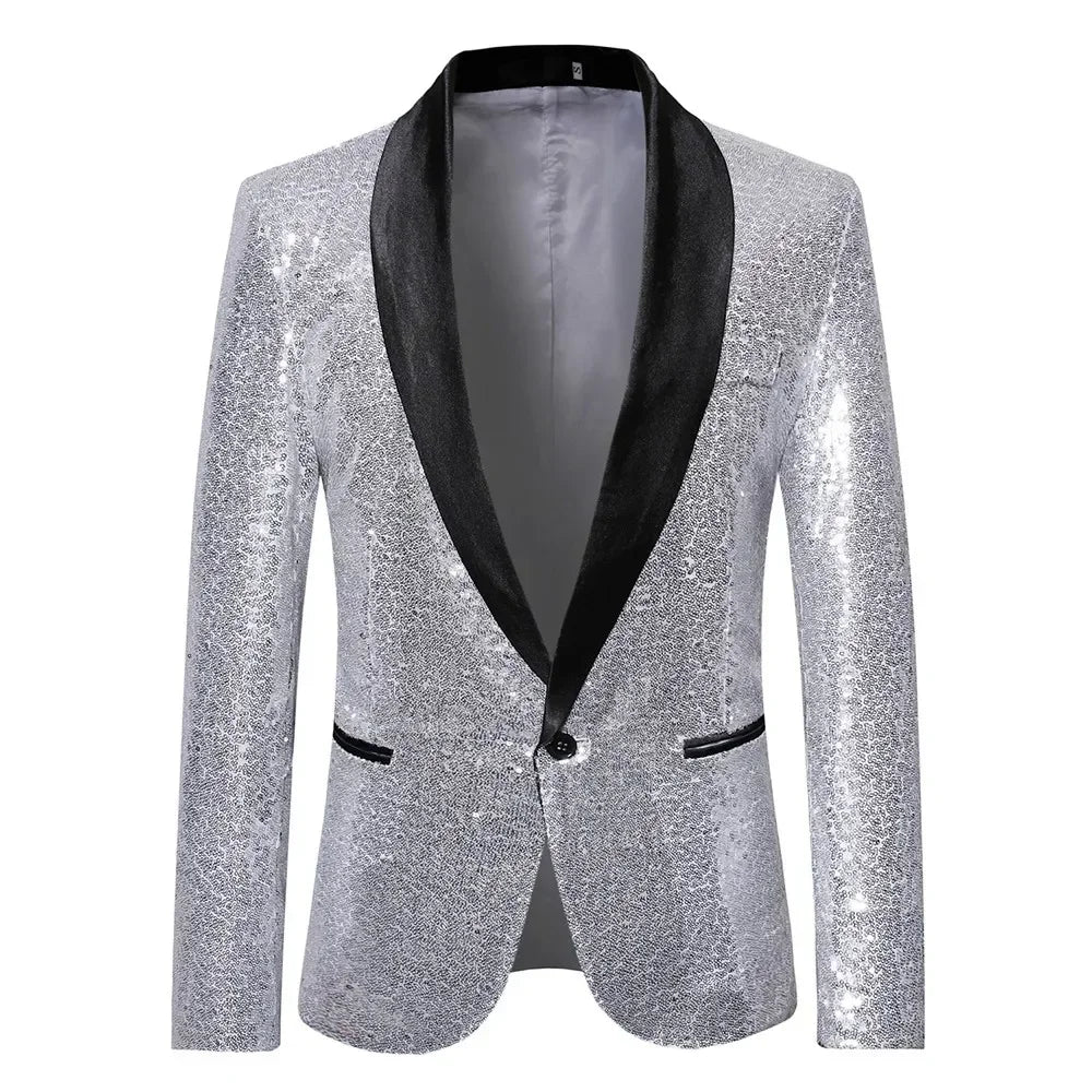 David – Herren Blazer mit Pailletten für Party und Bühne