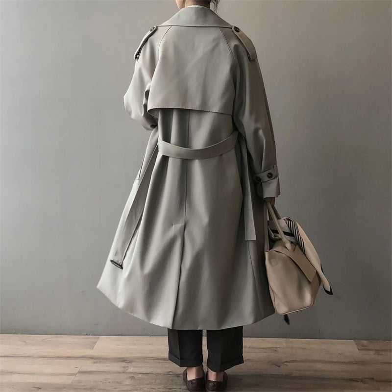 Kash - Klassischer Oversized Doppelreihiger Trenchcoat für Damen