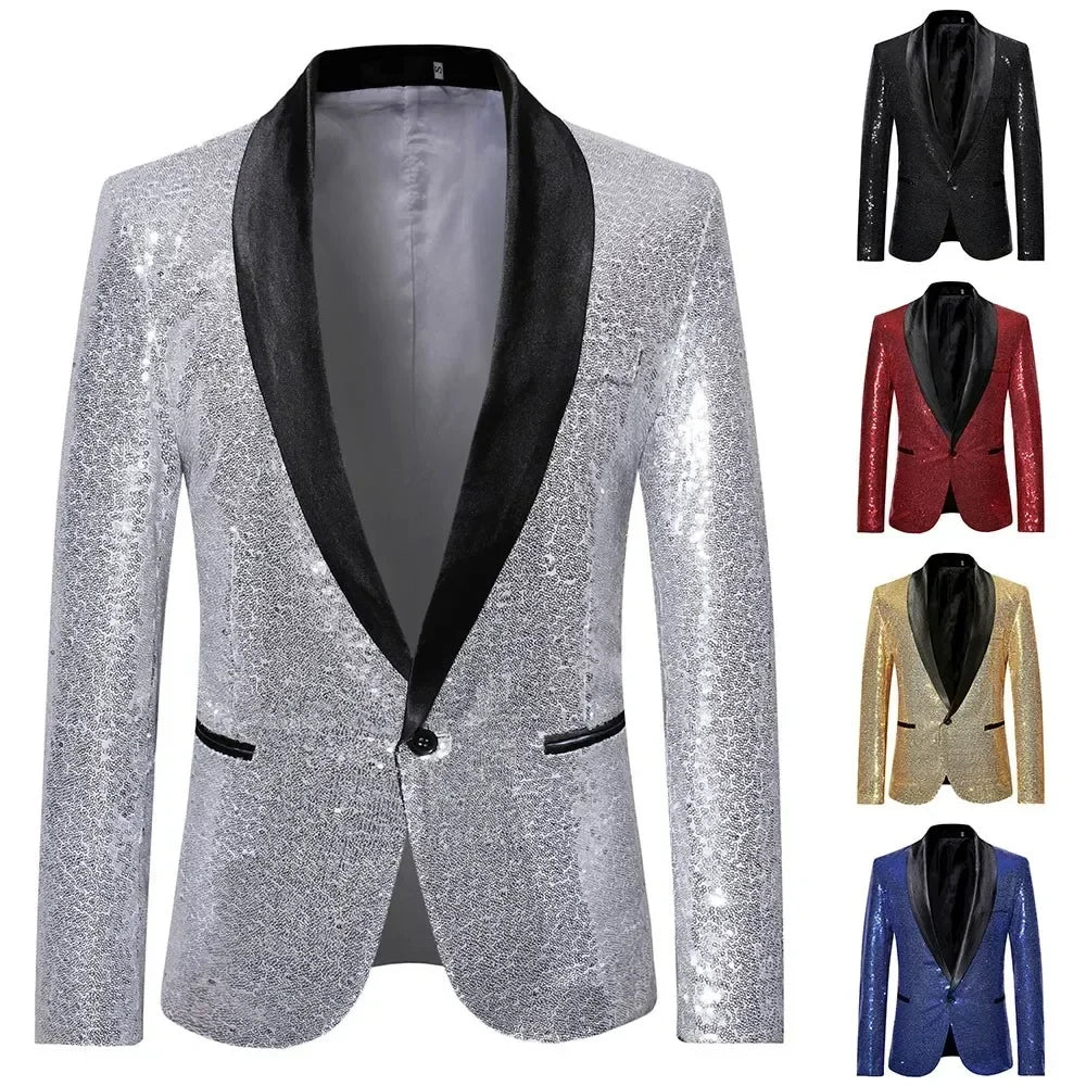 David – Herren Blazer mit Pailletten für Party und Bühne