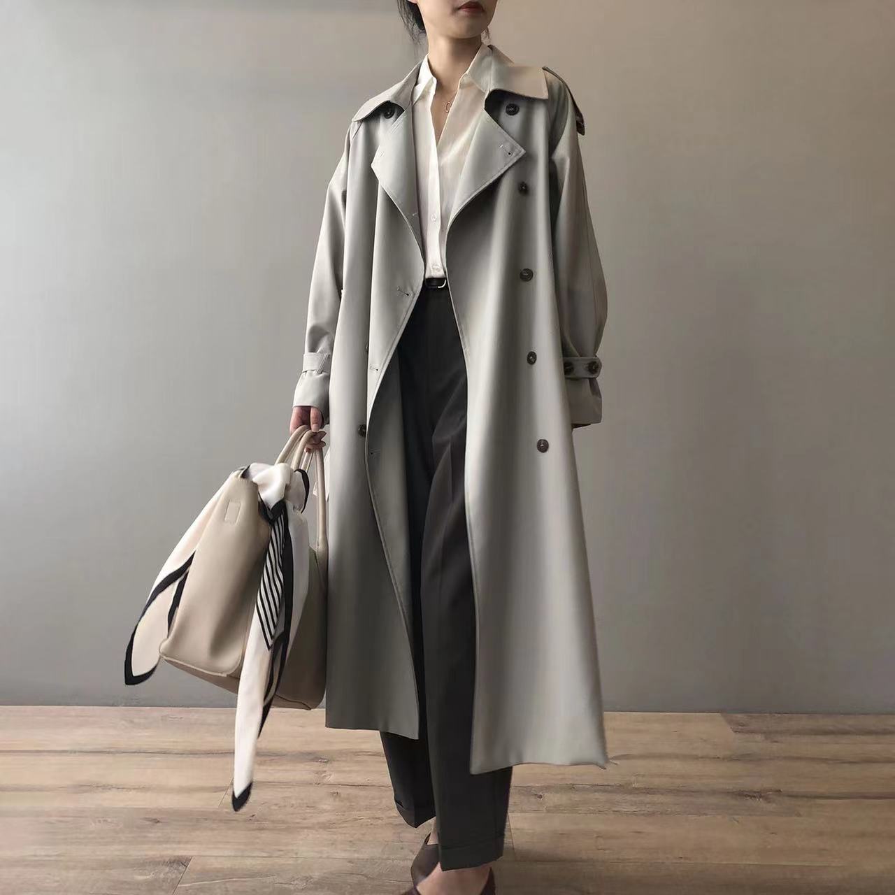 Kash - Klassischer Oversized Doppelreihiger Trenchcoat für Damen