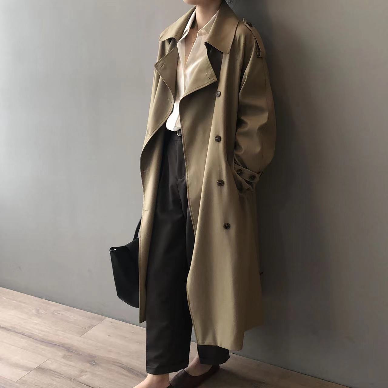 Kash - Klassischer Oversized Doppelreihiger Trenchcoat für Damen