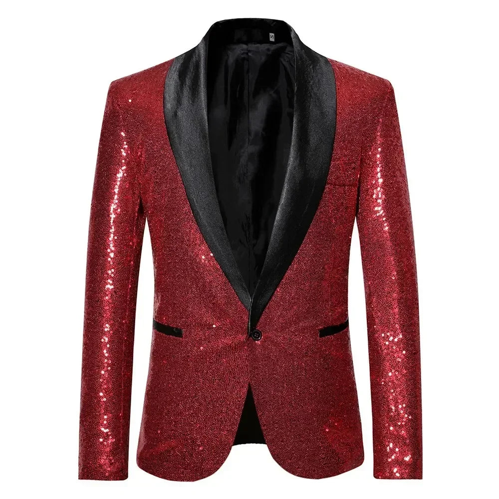 David – Herren Blazer mit Pailletten für Party und Bühne