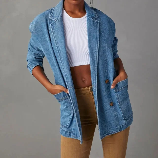 Jonah - Lässiger Jeansblazer mit Knopftaschen für Damen