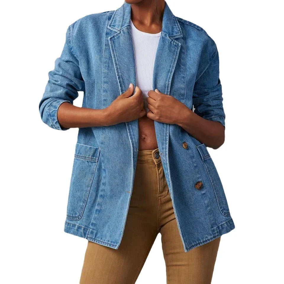 Jonah - Lässiger Jeansblazer mit Knopftaschen für Damen