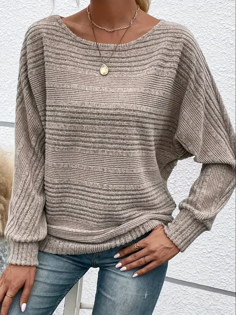 Gia - Knusse Crew Hals Batwing Pullover