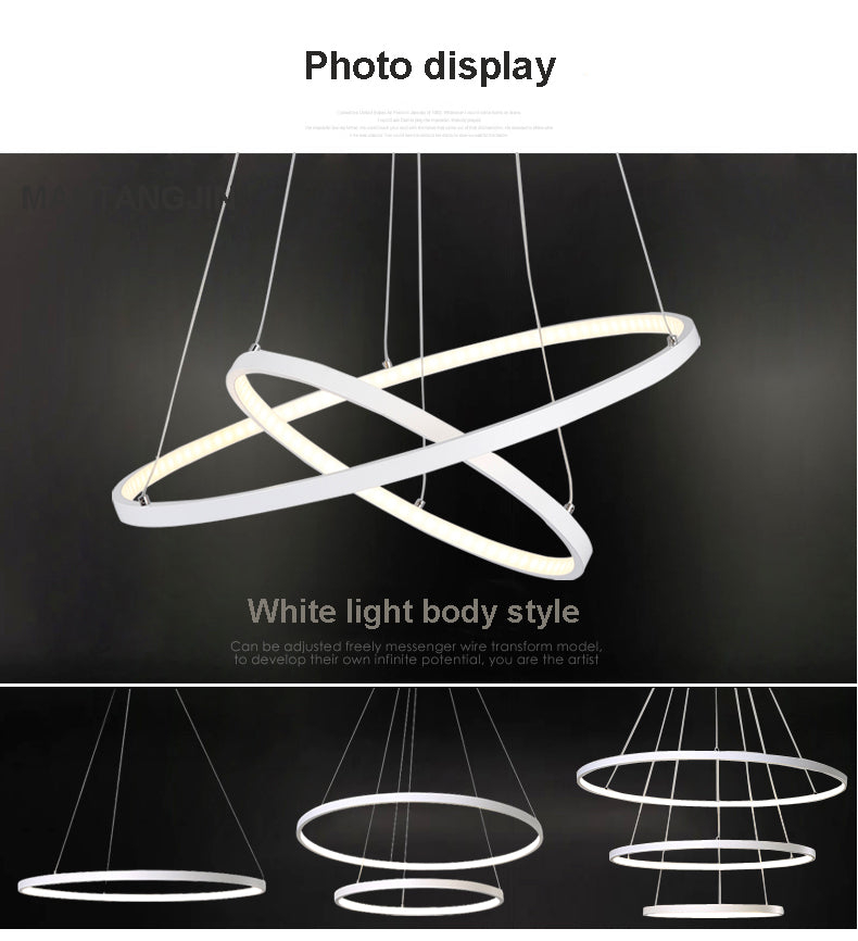 Moderne Hängelampe mit LED-Ringen | 60CM 80CM 100CM für Wohnzimmer & Esszimmer