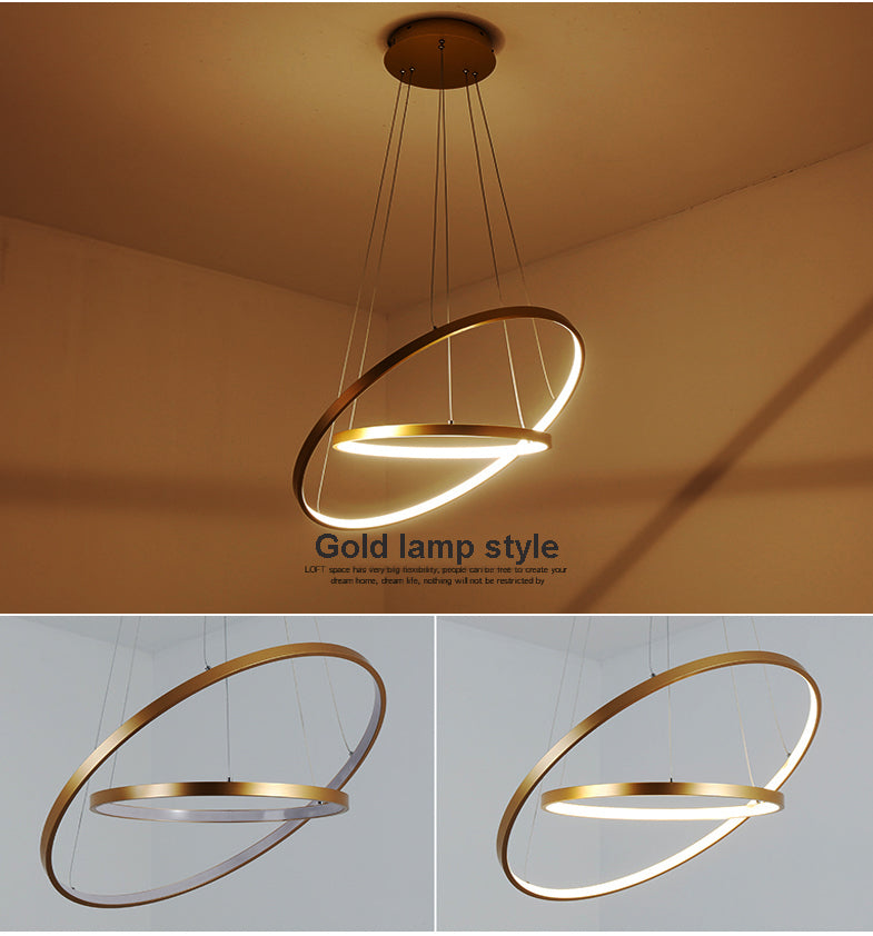 Moderne Hängelampe mit LED-Ringen | 60CM 80CM 100CM für Wohnzimmer & Esszimmer