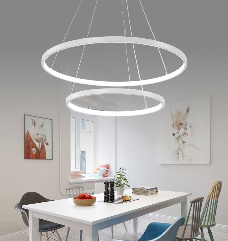 Moderne Hängelampe mit LED-Ringen | 60CM 80CM 100CM für Wohnzimmer & Esszimmer