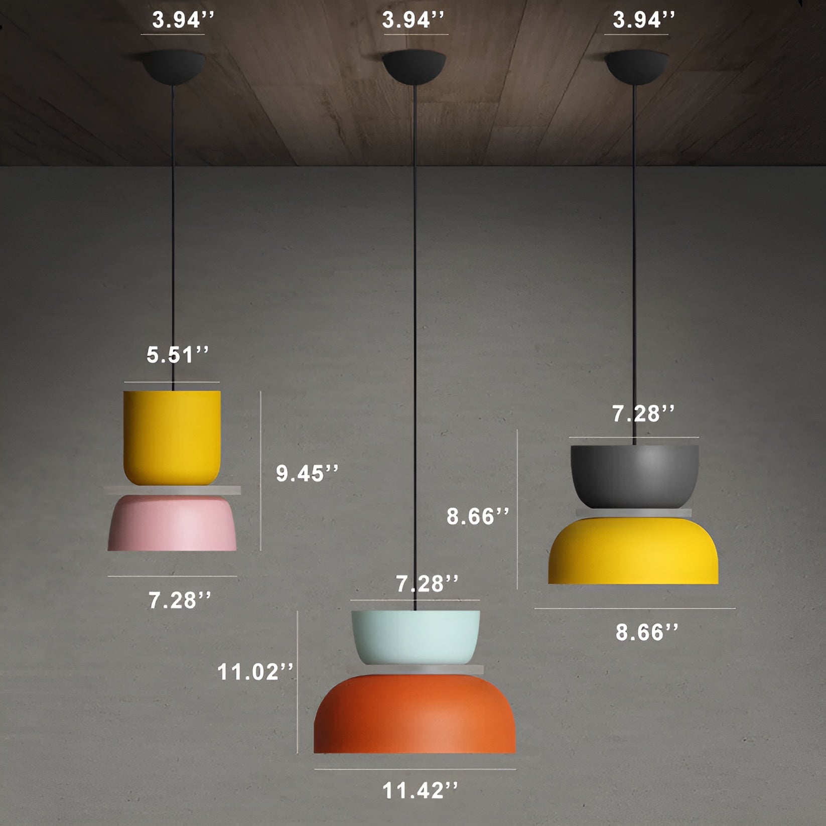 MaxColor | Bunte und elegante Macaron LED-Pendelleuchte