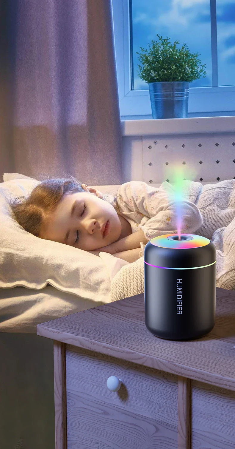 Mini Luftbefeuchter mit Aromatherapie - USB-betrieben - Perfekt für Auto und Schlafzimmer