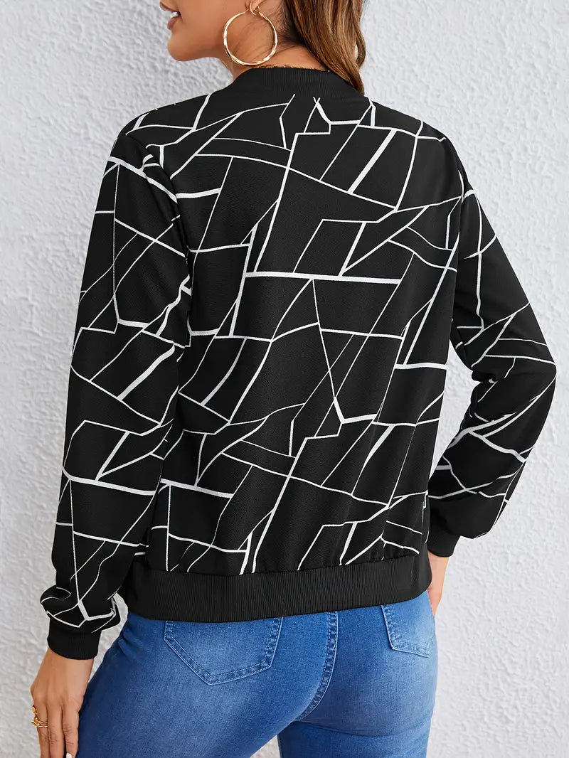 Marssie – Jacke mit Reißverschluss und geometrischem Print auf der Vorderseite