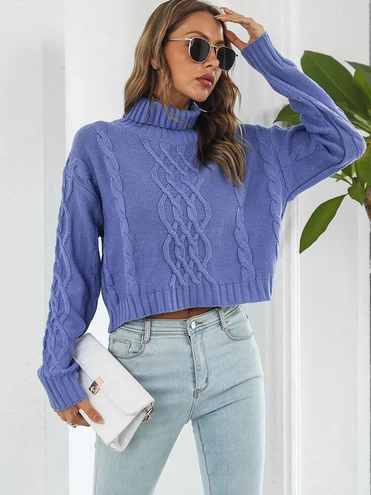 Maya - Bequemer Gestrickter Rollkragenpullover für Frauen