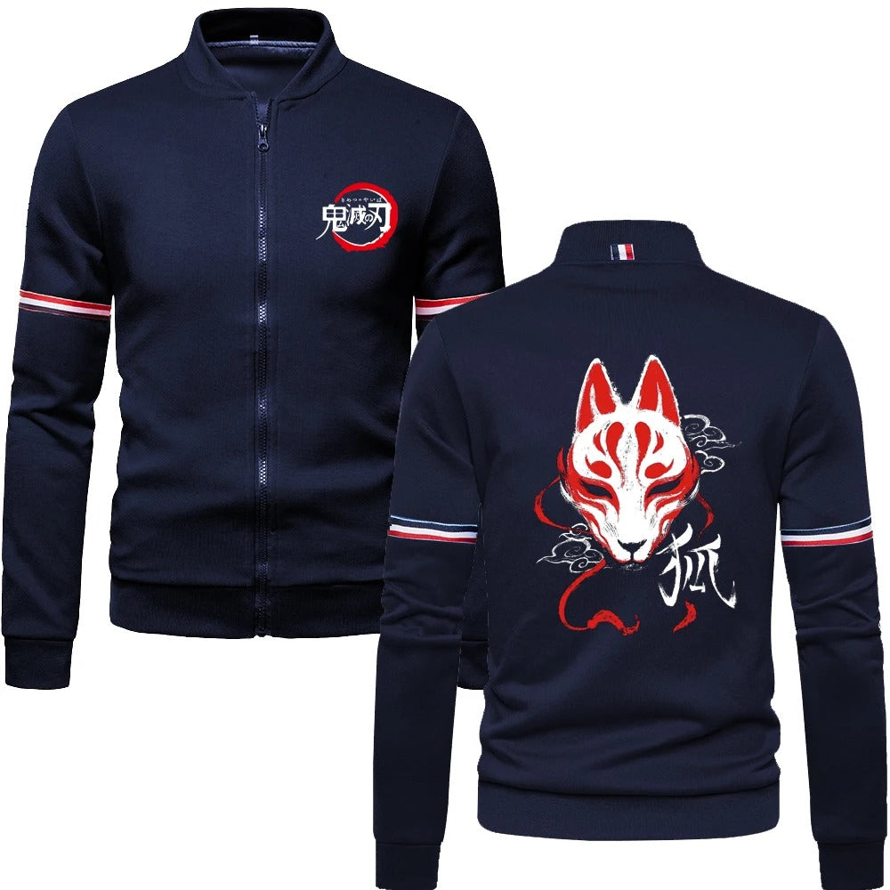 Ethan – Herren Anime Baseballjacke mit Inosuke-Print