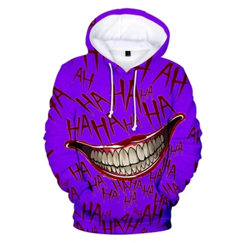 Mick - Unisex-Kapuzenpullover in Übergröße mit Joker-Aufdruck