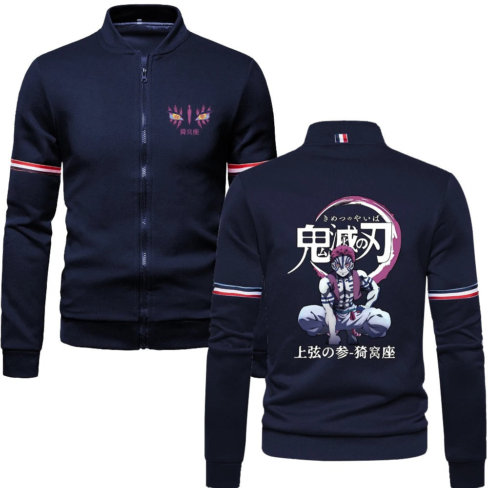 Ethan – Herren Anime Baseballjacke mit Inosuke-Print